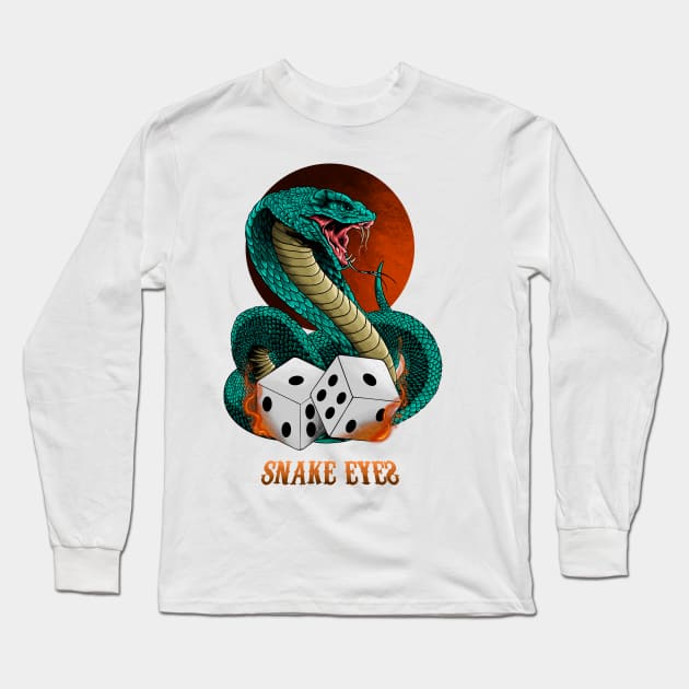 SNAKE EYES DICE Long Sleeve T-Shirt by AWANG ART STUDIO